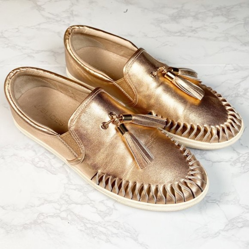 JSlides Aztec sneaker in GOLD